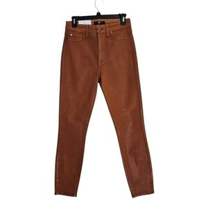 7 For All Mankind High Waist Ankle Super Skinny Wax Burnt Orange 28 NWT